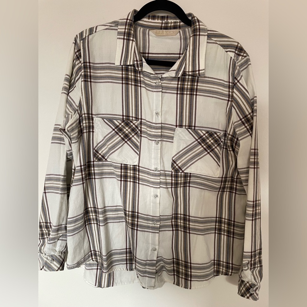 Zara flannel button up shirt size XL